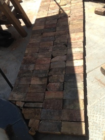 The foundation was made with these firebricks. I hope they didn't have any asbestos in them!